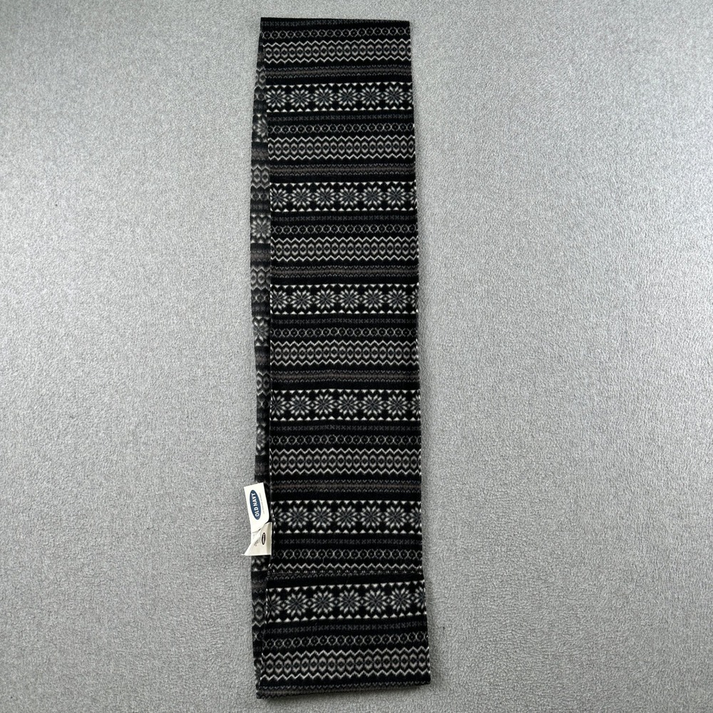 Old Navy Scarf Unisex One Size Black Fair Isle Fleece Winter Warm 978800-11-1